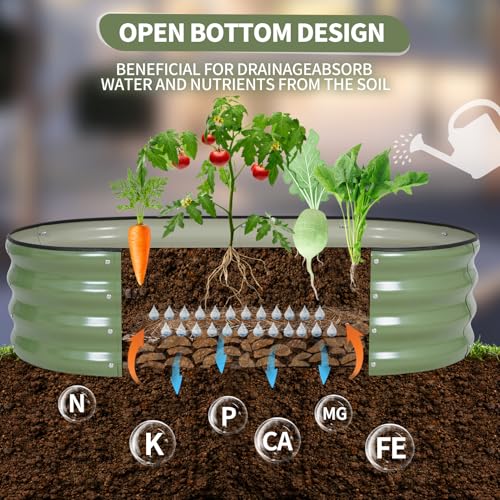 Galvanized Raised Garden Bed Outdoor- 4x2x1FT Planter Box, Green - color: Green, size: 4x2x1ft