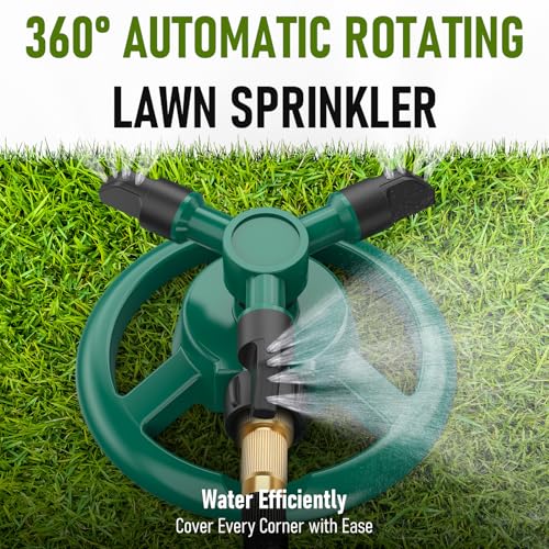 Sprinklers for Yard, Lawn & Garden Sprinkler Automatic 360 Rotating for Large Area Coverage, Grass Water Sprinkler for Water Fun-2PCS - size: 2PCS