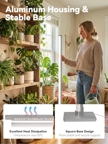 GLOWRIUM Vertical Grow Light for Indoor Plants, 60in LED Standing Lamp - size: 60 IN(Silver)