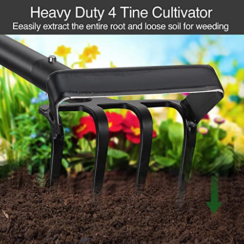 Oliynedy Stirrup Hoe Cultivator Garden Tool Heavy Duty,Scuffle Loop Action Hoe Weeding Gardening Hand Tools for Women Kids Men,Metal Weeder Scraper Garden Hoe Rake Weed Puller Long Handle 32-72 - size: 32-72"