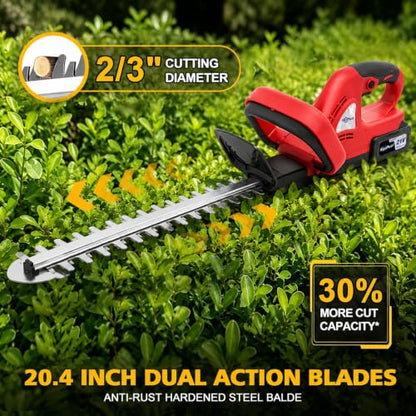 21V Cordless Hedge Trimmer 22" - color: RED