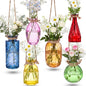 6 Pcs Stained Glass Hanging Propagation Vases, Saturation - color: High Saturation Colorful Series