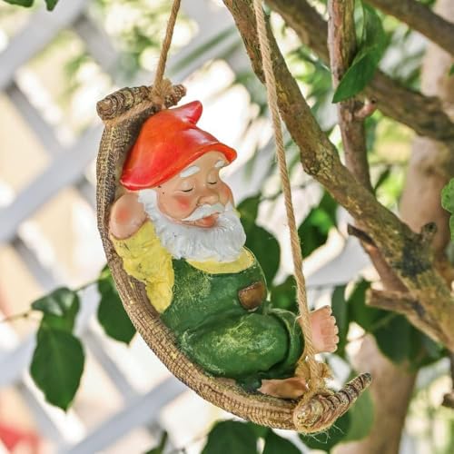 TERESA'S COLLECTIONS Green Garden Gnome Statues for Garden Decor - size: Medium