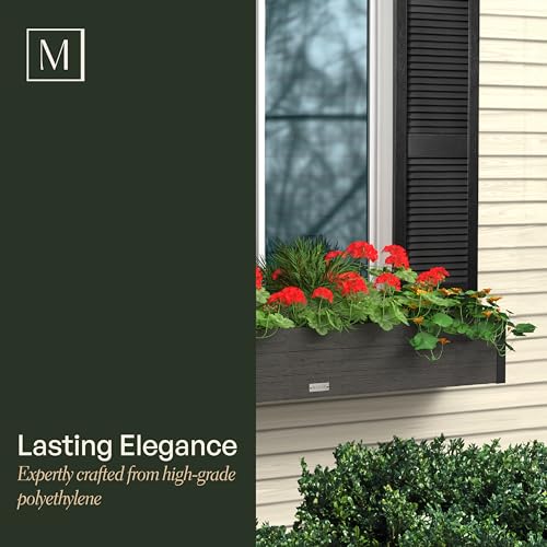 Mayne Horizon 36in Rectangular Window Box Planter, Charcoal - size: 36in