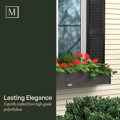 Mayne Horizon 60in Rectangular Window Box Planter, Charcoal - size: 60in