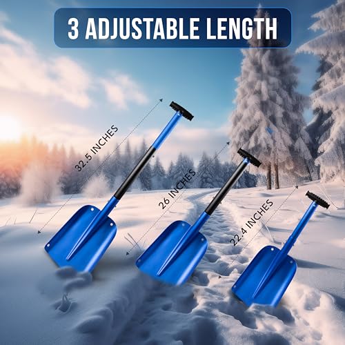 EcoNour 32" Multipurpose Snow Shovel for Car Driveway Lightweight Aluminum