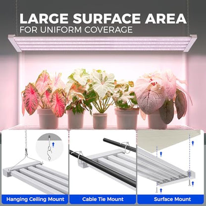 Barrina TX-L84 4FT LED Grow Light, 168W (2 x 84W), 4 Panels Wider Coverage - color: Pinkish White, size: 4FT-2 Packs