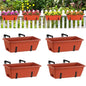Window Boxes Planters 17’’ Railing Planter Box with Adjustable Brackets - color: Red+black Brackets