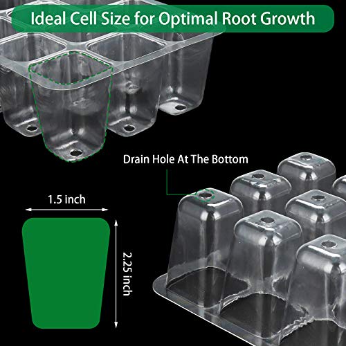 UWIOFF 12-Pack Seed Starter Trays, 144 Cells Seed Starting Tray