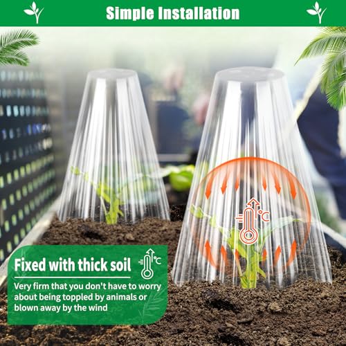 30 Pack Garden Cloches for Plants, Reusable Bell Plant Cover - color: Clear 30pc