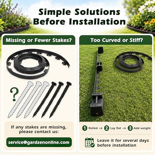 Gardzen 1.5" x100' Landscape Edging Kit with 120 Spikes - size: 100ft