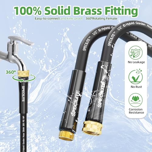 SPECILITE Lightweight Garden Water Hose 25 Ft x 1/2" - size: 25 FT