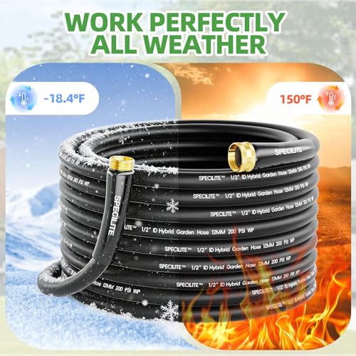 SPECILITE Lightweight Garden Water Hose 25 Ft x 1/2" - size: 25 FT