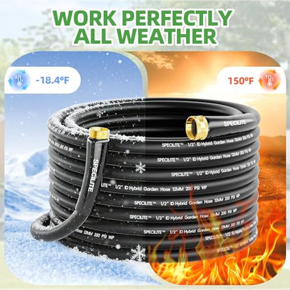 SPECILITE Lightweight Garden Water Hose 25 Ft x 1/2" - size: 25 FT