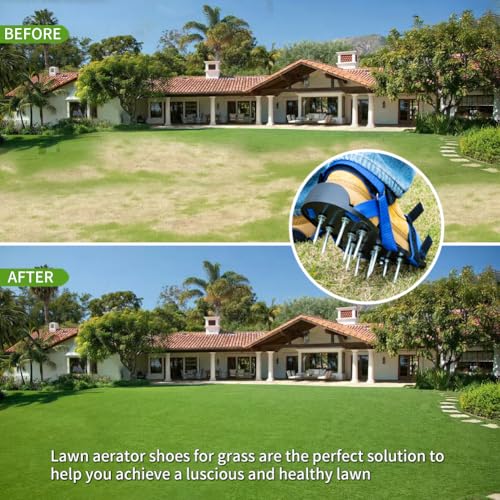 Lawn Aerator Shoes Pre‑Assembled with Secure Dual Instep Straps for Lawn - color: Blue