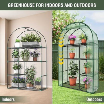 Mini Greenhouse for Outdoors, Portable Small Greenhouse - style: 38"x17"x62" Green