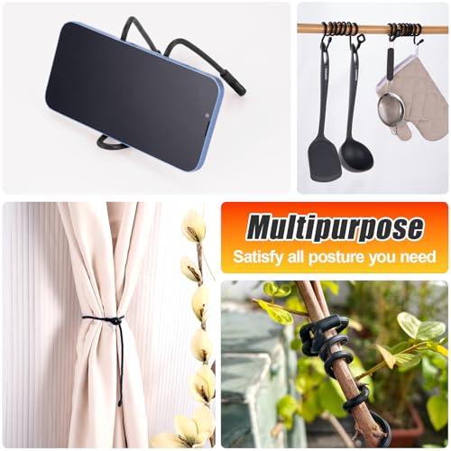 HOMEE 8Pcs Reusable Silicone Cable Twist Ties with Holes 32 inch, Black - color: Black, size: 32" - 8 PCS