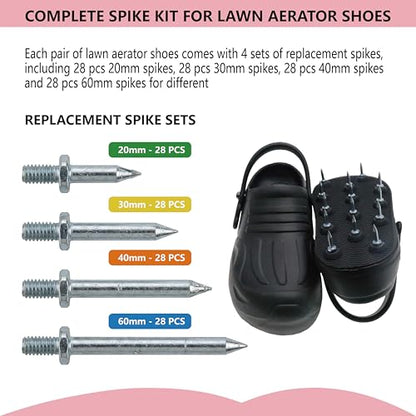 Lawn Aerator Shoes for Grass Lawn, Heavy Duty Spike Shoes with Adjustable Straps, Free-Installation Soil Yard Aerator Tool for Garden Patio Grass -Medium - size: Medium