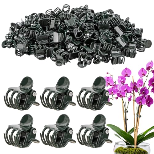 RAINFLOW 200 PCS Plant Clips - Orchid Clips for Vines, Stakes and Trellises