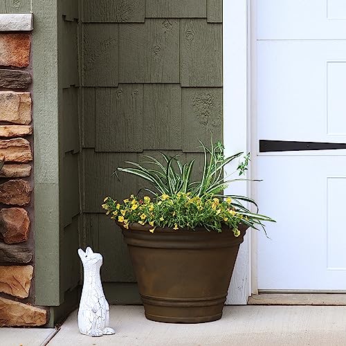 Sunnydaze Franklin 20'' Large Plastic Planter Pot for Plants, Sable - color: Sable