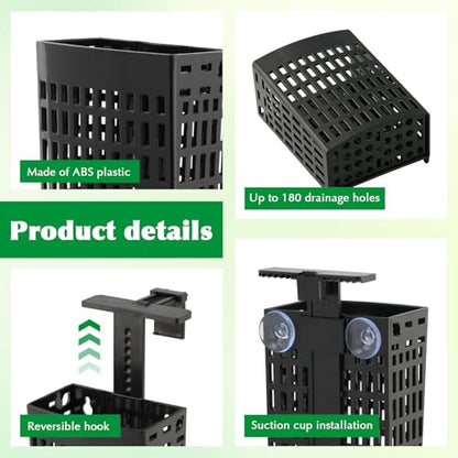 4 Pack Adjustable Aquarium Plant Holders, Hanging Hydroponic Baskets