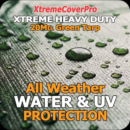 8' x 16' - 20mil Green Tarp Heavy Duty Waterproof UV Protection 8x16 ft - color: Green, size: 8'x16'