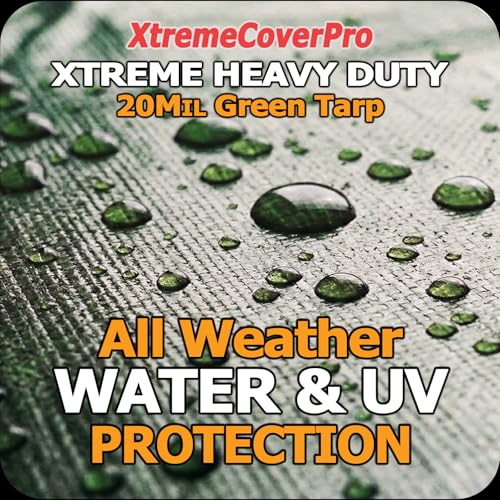 10' x 16' - 20mil Green Tarp Heavy Duty Waterproof UV Protection 10x16 ft - color: Green, size: 10'x16'