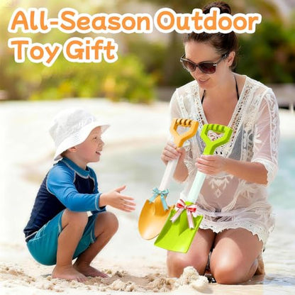 20 Inch Heavy Duty Plastic Beach Shovels for Kids Sand & Snow Digging - color: Orange-Green