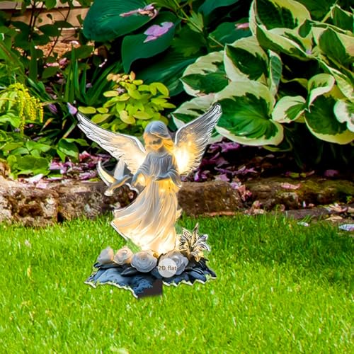 Garden Stake Decorative- for Outdoor & Indoor Yard, Lawn, Pot Plants Waterproof Lightweight (7.87x5.11in) - color: Angel