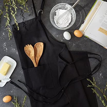 DII Everyday Basic Kitchen Collection - color: Black, size: Plus Size Chef Apron
