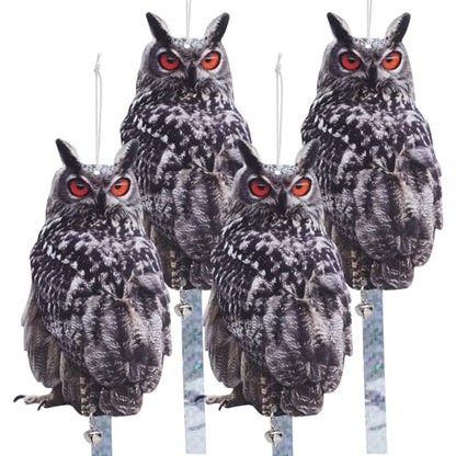 Owl Scarer for Gardens, 2Pack Fake Owl Hanging Effective Cardboard Owl Deterrent for Garden Patio Windows - color: 4 Feathered Owl02