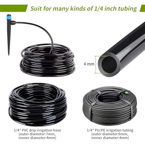 50pcs Drip Irrigation Emitters for 1/4" Drip Tubing Adjustable 360 Degree Fan Shape Water Flow Vortex Drippers for Drip Irrigation with Lock Barbed Irrigation Drip Nozzles for Flower Plants Garden - size: 50 Pcs Drip Emitters Vortex with Lock Barb