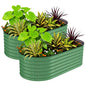 Garvee 2 Pack 6X3X2ft Galvanized Raised Garden Bed, Oval Metal Planter Box - color: Green-oval, size: 6x3x2ft 2pcs