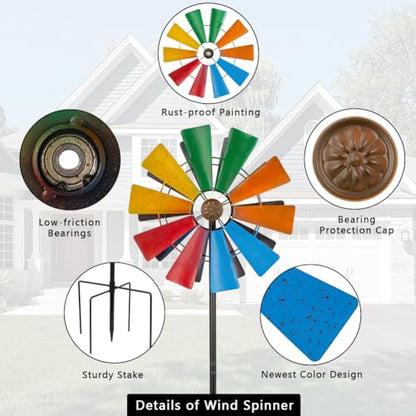 Stargarden Wind Spinners Outdoor, Colorful Kinetic Pinwheels - color: Colorful