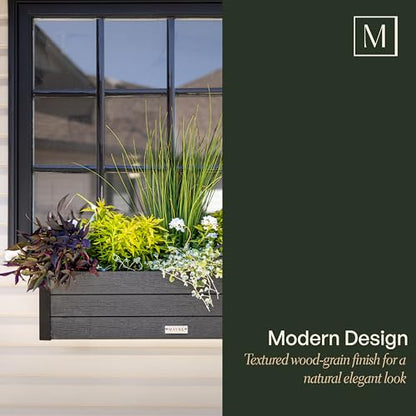 Mayne Horizon 24in Rectangular Window Box Planter, Charcoal - size: 24in