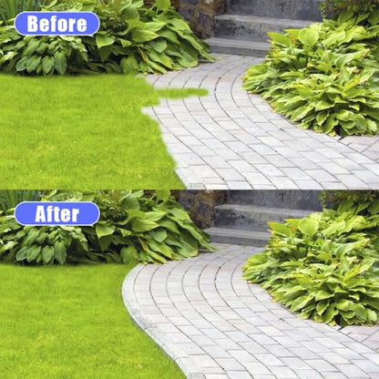 Half Moon Edger Lawn Tool, Manual Step Edger Saw Tooth Garden Hand Edging Shovel with Steel Long Handle for Yard Landscaping Borders Sidewalk Driveways Cable Burying Maintenance Flower Beds Grass