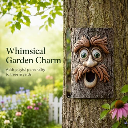8x12 Inch Tree Face Metal Sign, Flat Printed 2D Wall Art with 3D Effect - color: Happy Tree Face