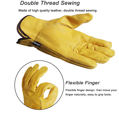2 Pairs Heavy Duty Thorn Proof Gardening Gloves For Men & Women - size: Large (Pack of 2)