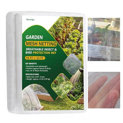Durable Garden Fine Mesh Netting, 10x33ft Insect Netting for Plant - size: 10 x 33 ft
