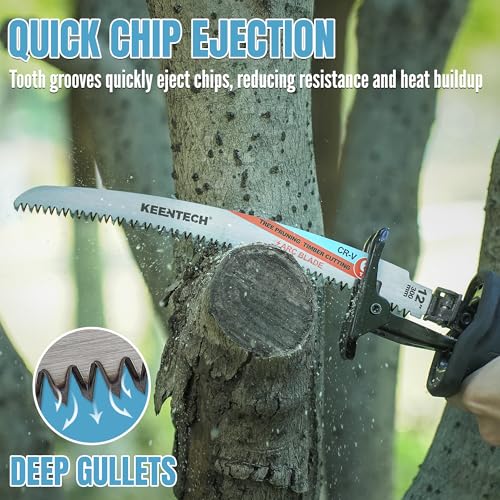 KEENTECH 12" Arc-Shaped Reciprocating Saw Blades, Fast Wood & Tree Pruning - size: 12"