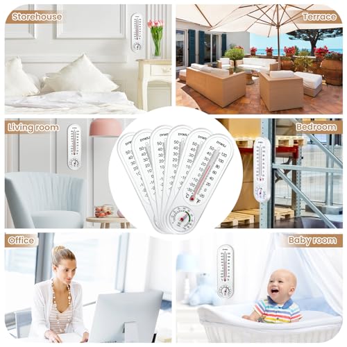10 Pcs Indoor Outdoor Thermometer Hygrometer for Wall with ℃/℉