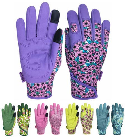 Cute Pattern Gardening Gloves,Thornproof Garden Glove,Gardener Gift - color: 1 Pair Per Pack-purple, size: Large