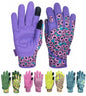 Cute Pattern Gardening Gloves,Thornproof Garden Glove,Gardener Gift - color: 1 Pair Per Pack-purple, size: Large