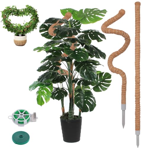 2 Pack Moss Pole, 40 Inch Monstera Plant Support, Moss Poles for Climbing Plants Indoor DIY, Coco Coir Plant Pole Moss Plant Stick Support Stake Kit for Potted Plants, Pothos, Philodendron - size: 40 in (2 Pack)