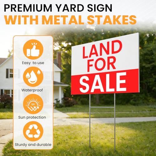 15 Pack Yard Signs,Metal Stakes, 17 x 12 Inches, Corrugated Plastic Board - size: 15 Pack