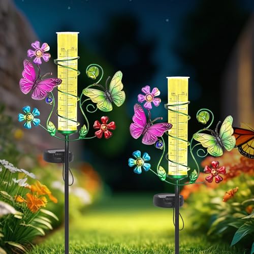 Butterfly Rain Gauge with 6 Inch Plastic Tube - color: Butterfly