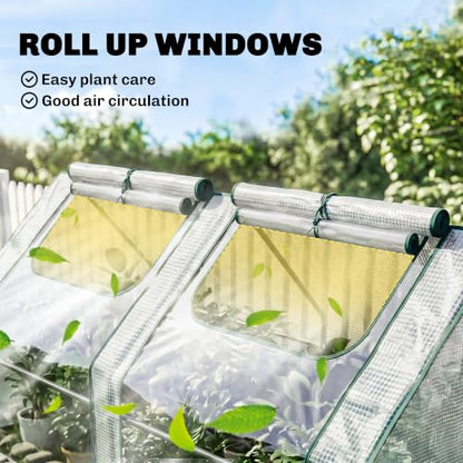 Outsunny 6' x 3' x 3' Portable Greenhouse with 2 PE/Plastic Covers Clear - color: Clear, size: 6' x 3' x 3'