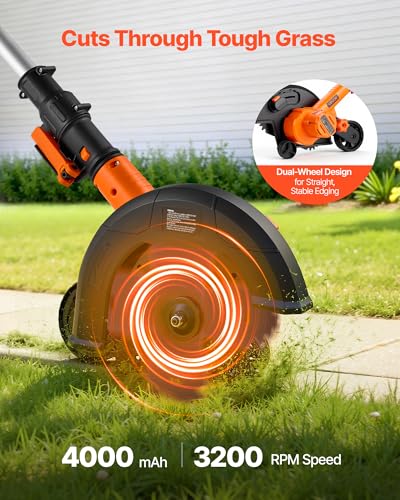 VEVOR Lawn Edger 8.8-in Blade, 20V Battery Powered Cordless Edger Lawn Tool - size: 8.8 inches