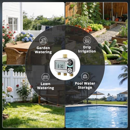 QUOBAS Brass Sprinkler Timer for Garden Hose, Programmable Water Timer - size: Sprinkler Timer 3 zone