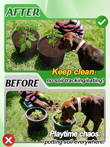 ANPHSIN 3 Plant Pot Grid Cover Protectors from Animals, 20.8" Dia - size: 20.8"